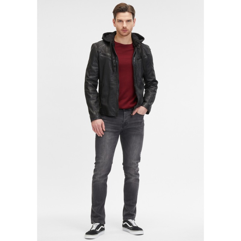Geaca de Piele Barbati 2.0 by Mauritius Neagra G2MNeiko – Geci de Piele