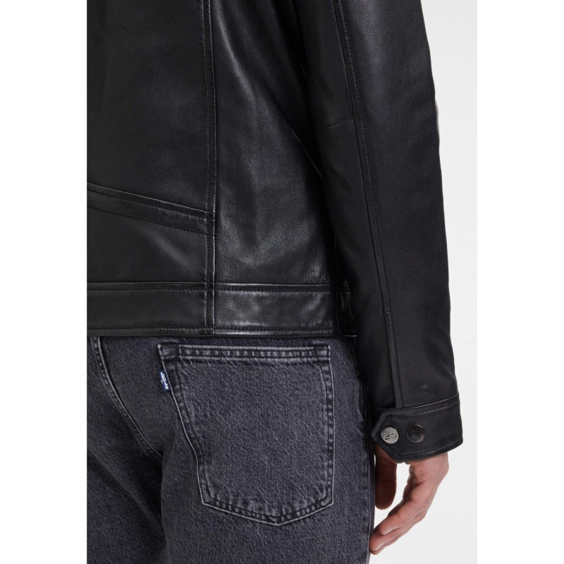 Geaca de Piele Barbati 2.0 by Mauritius Neagra G2MOccer – Black Friday