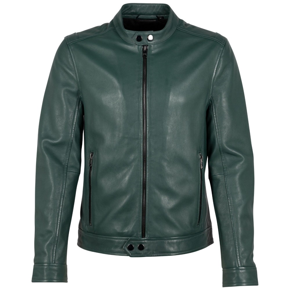 Geaca de Piele Barbati 2.0 by Mauritius Verde Inchis G2MOccer - readytowear.ro