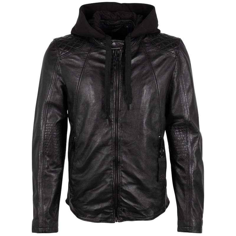 Geaca de Piele Barbati 2.0 by Mauritius Neagra G2MRaj – Black Friday