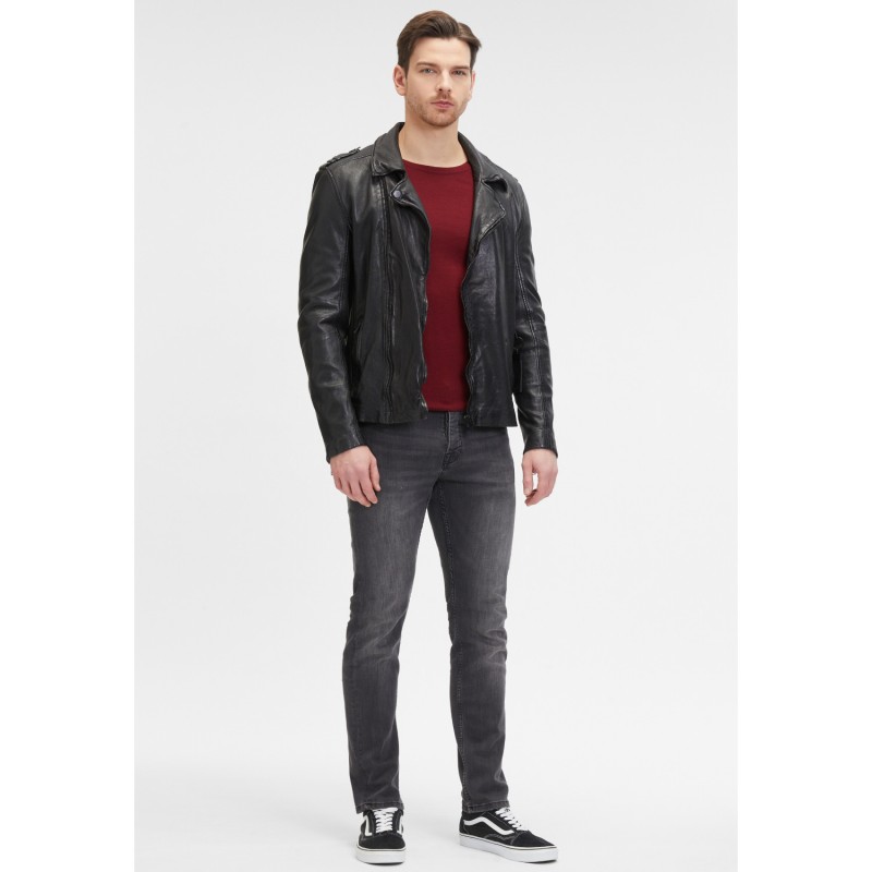 Geaca de Piele Barbati 2.0 by Mauritius Neagra G2MRotys – Black Friday