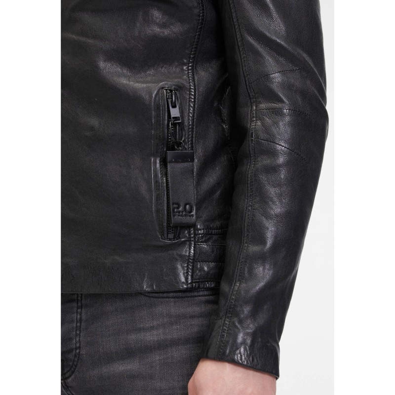 Geaca de Piele Barbati 2.0 by Mauritius Neagra G2MRotys – Black Friday