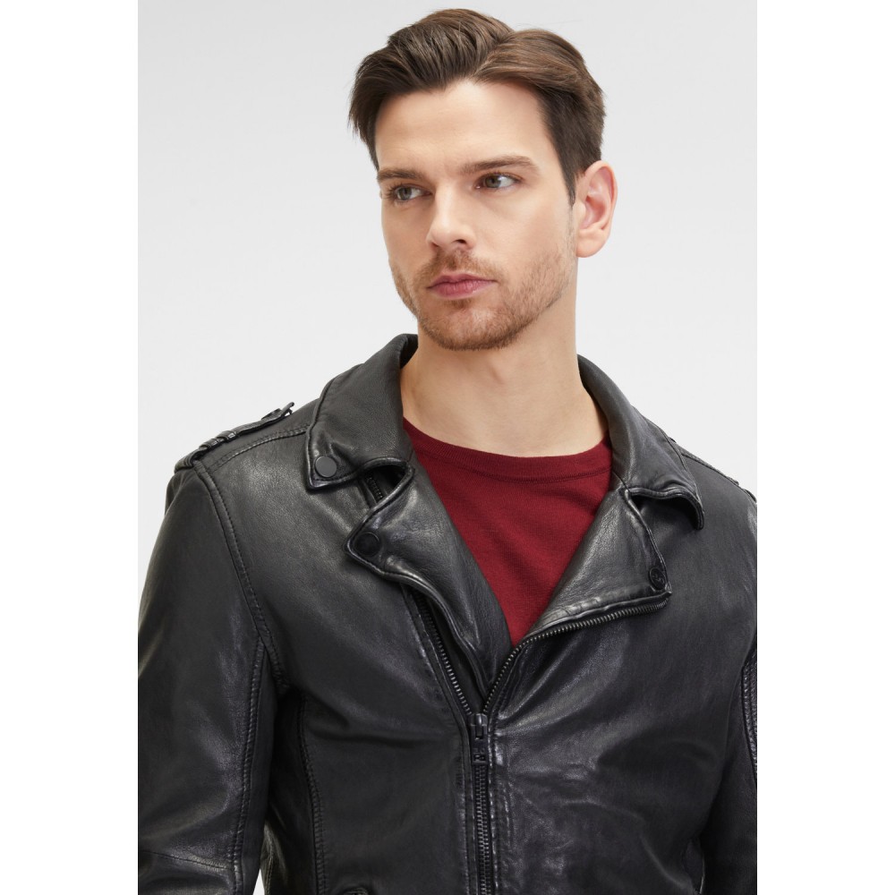 Geaca de Piele Barbati 2.0 by Mauritius Neagra G2MRotys – Black Friday