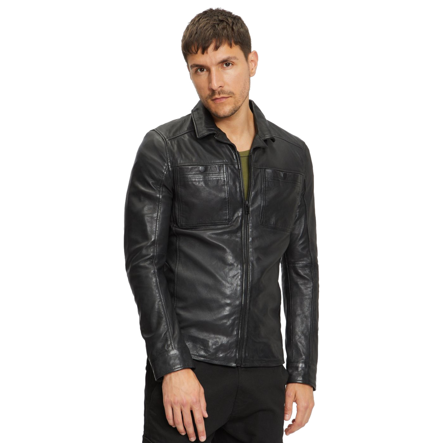 Camasa de Piele Barbati 2.0 by Mauritius Neagra G2MThame – Camasi din Piele
