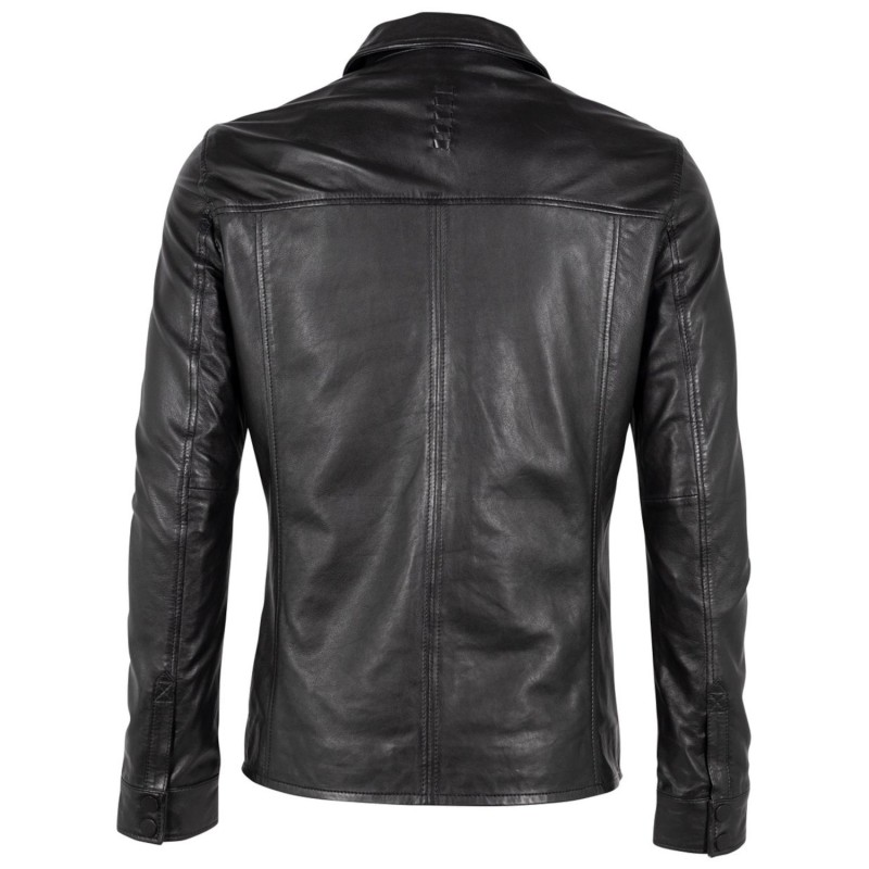 Camasa de Piele Barbati 2.0 by Mauritius Neagra G2MThame – Camasi din Piele