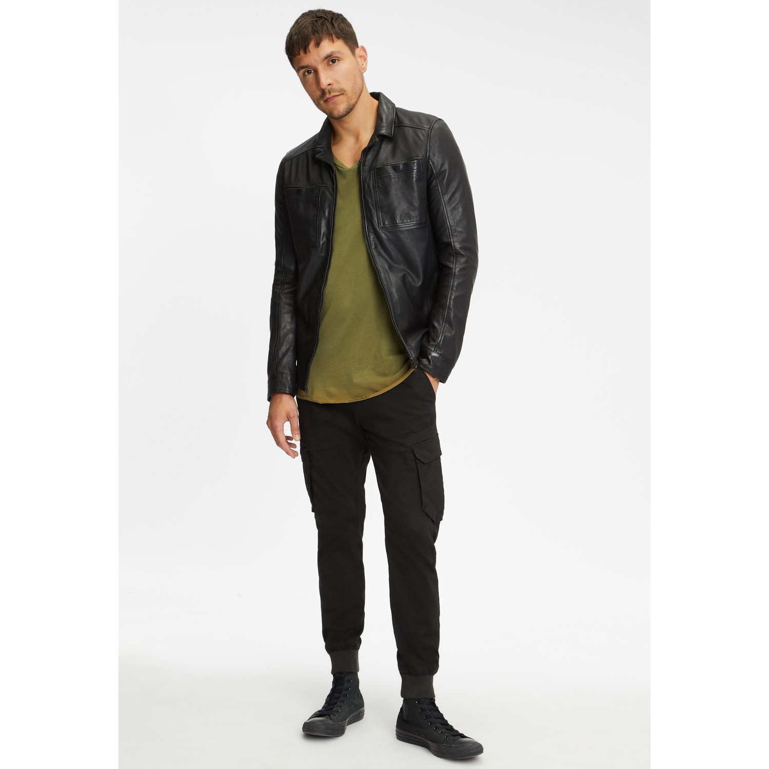 Camasa de Piele Barbati 2.0 by Mauritius Neagra G2MThame – Camasi din Piele