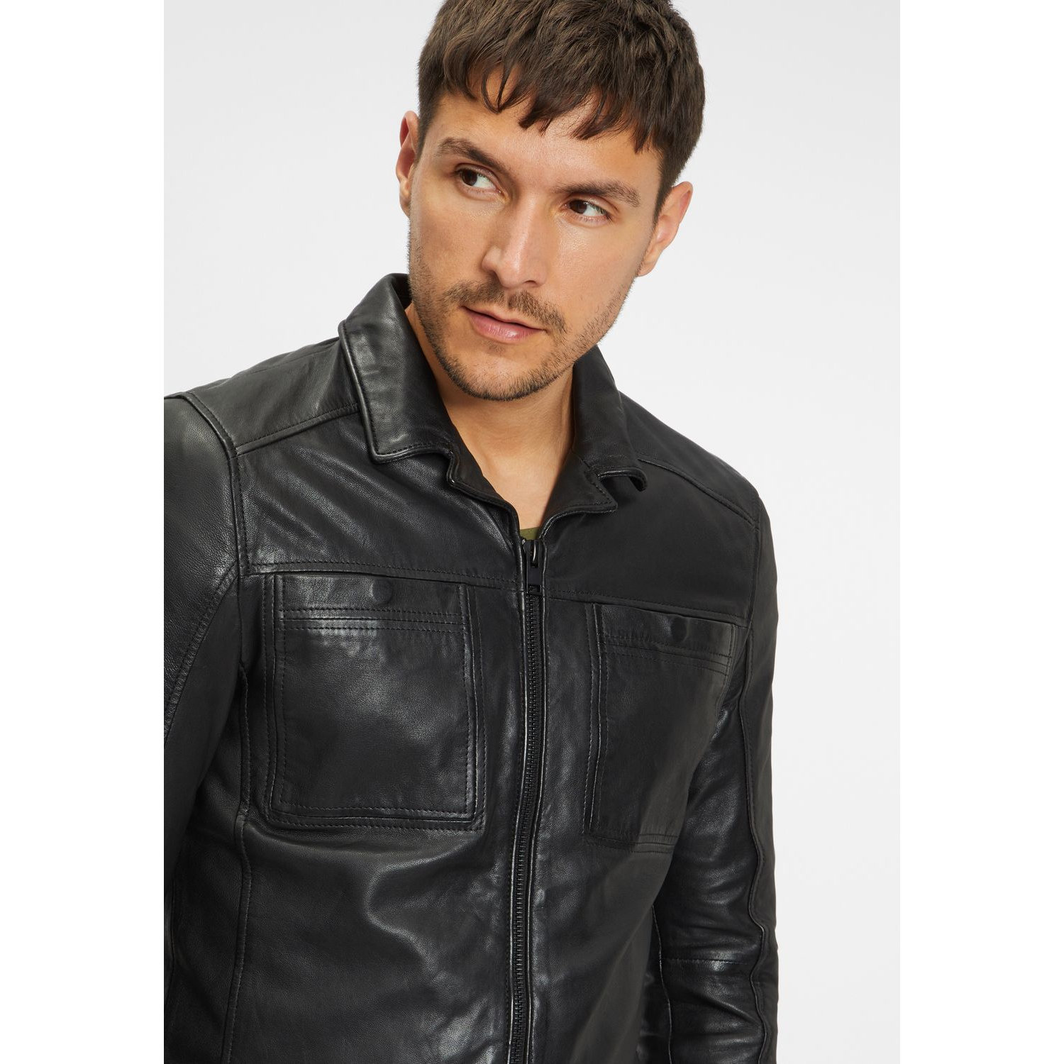 Camasa de Piele Barbati 2.0 by Mauritius Neagra G2MThame – Camasi din Piele