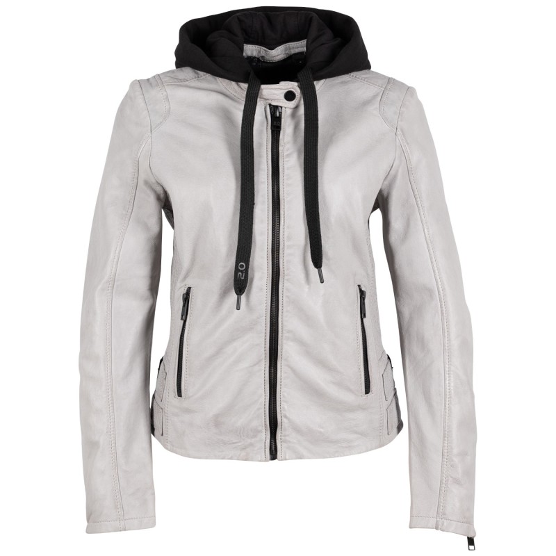 Geaca de Piele Dama 2.0 by Mauritius Gri Deschis G2WAlya – Black Friday