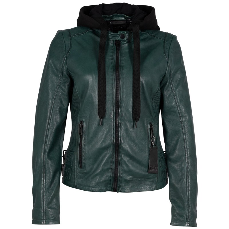 Geaca de Piele Dama 2.0 by Mauritius Verde Inchis G2WAlya – Black Friday