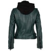 Geacă pentru femei 2.0 by Mauritius G2WAlya, verde închis – biker slim fit cu glugă detașabilă