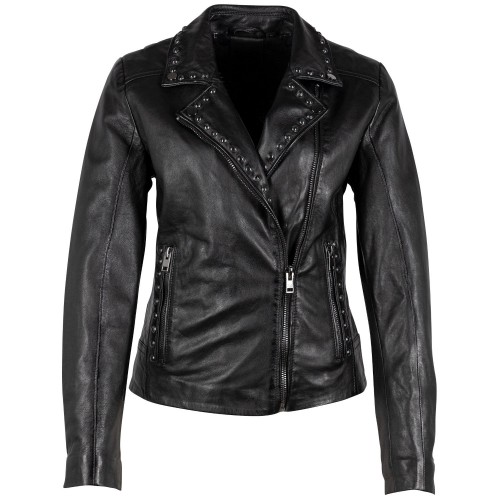 Geaca de Piele Dama 2.0 by Mauritius Neagra G2WBenja