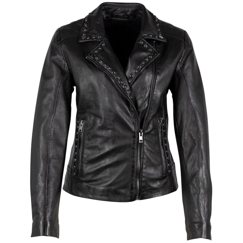 Geaca de Piele Dama 2.0 by Mauritius Neagra G2WBenja – Black Friday