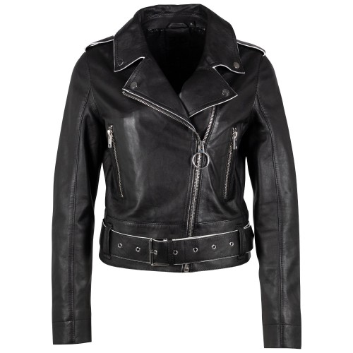 Geaca de Piele Dama 2.0 by Mauritius Neagra G2WCelin