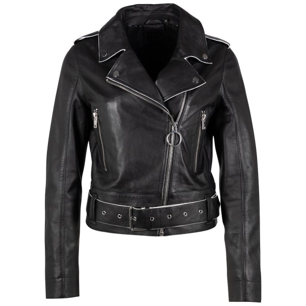 Geaca de Piele Dama 2.0 by Mauritius Neagra G2WCelin