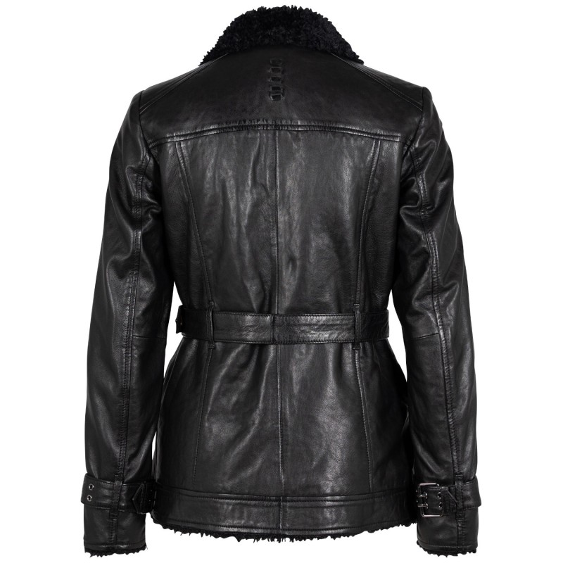 Geaca de Piele Dama 2.0 by Mauritius Neagra G2WDeba – Black Friday