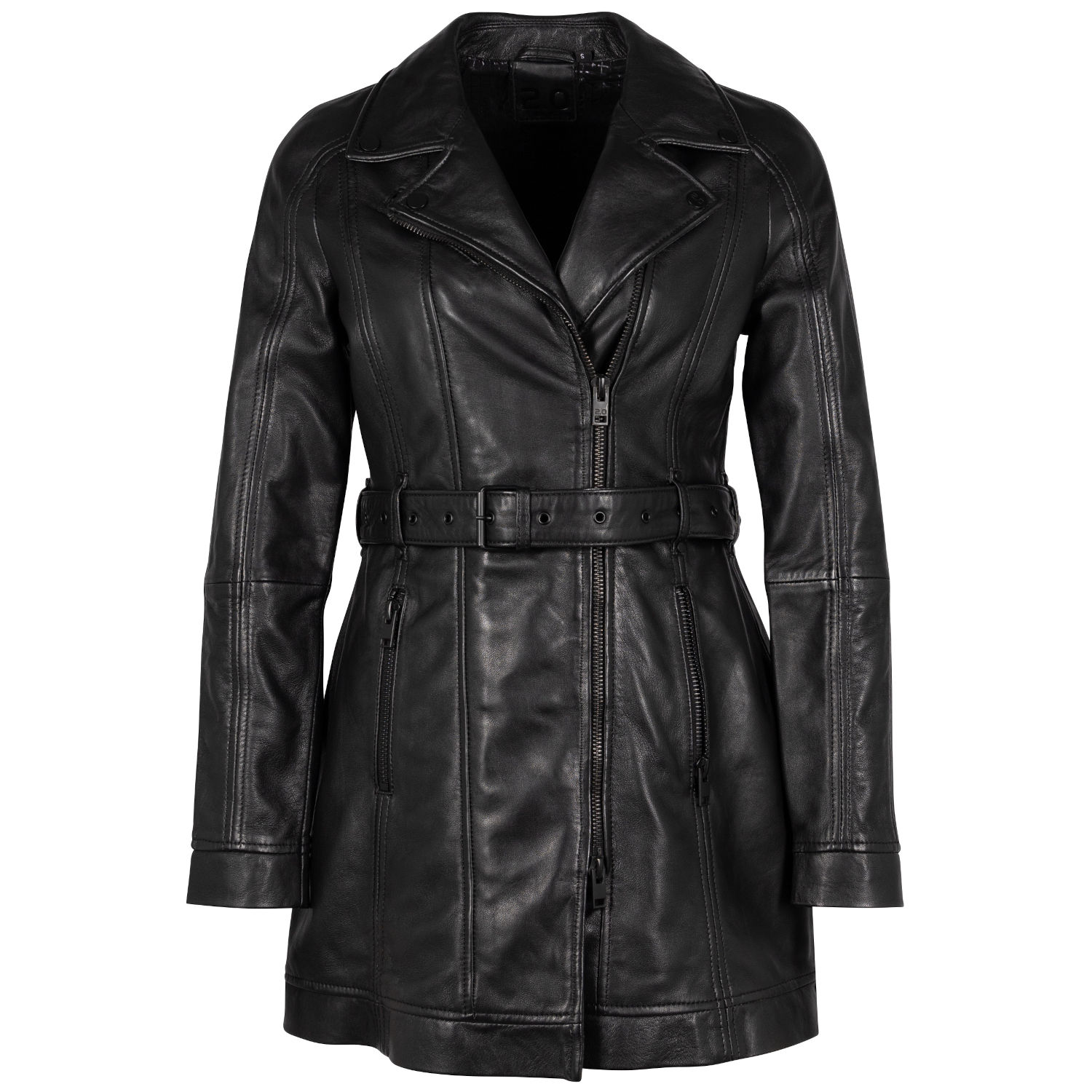 Geaca Lunga de Piele Dama 2.0 by Mauritius Neagra G2WDenya – Black Friday