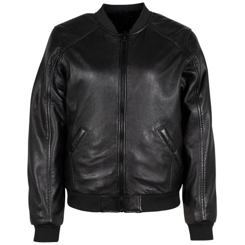 Geaca de Iarna din Piele cu doua fete Dama 2.0 by Mauritius Neagra G2WDilay