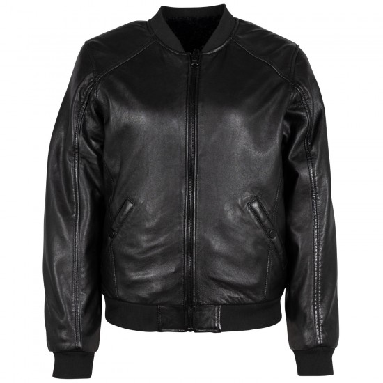 Geaca de Iarna din Piele cu doua fete Dama 2.0 by Mauritius Neagra G2WDilay