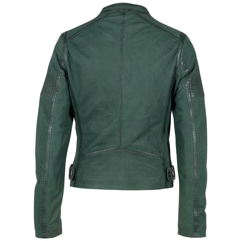 Geaca de Piele Dama 2.0 by Mauritius Verde Inchis G2WElya – Black Friday