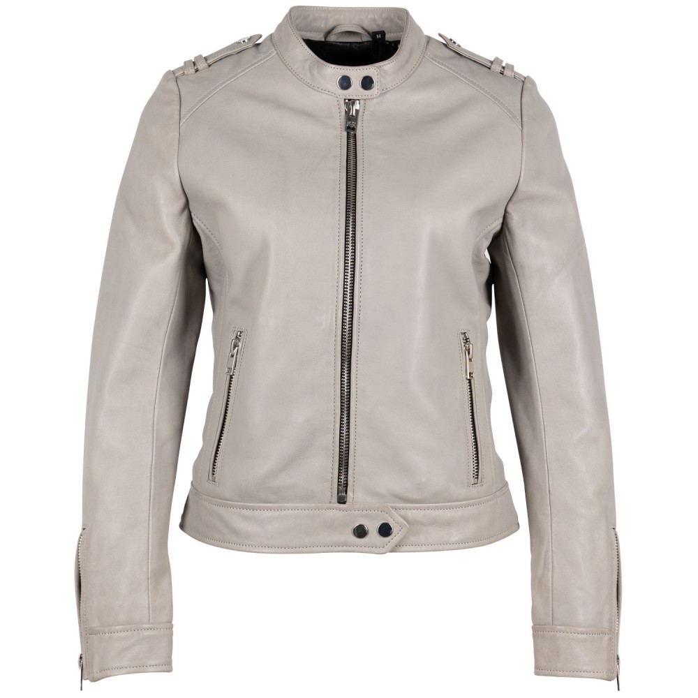Geaca de Piele Dama 2.0 by Mauritius Gri Deschis G2WFyana Geaca de Piele Dama 2.0 by Mauritius Gri Deschis G2WFyana - readytowear.ro