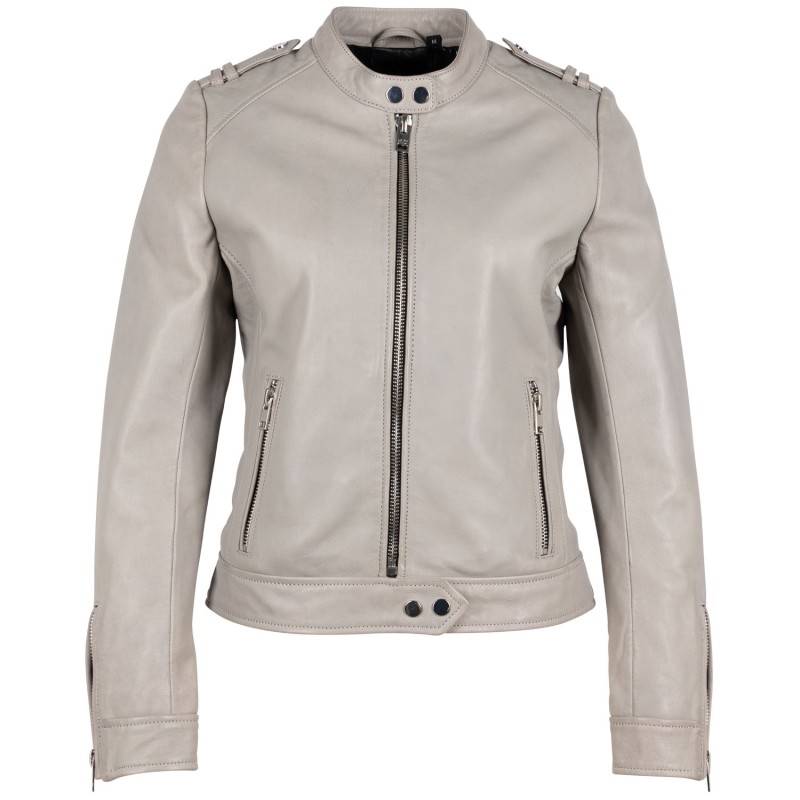 Geaca de Piele Dama 2.0 by Mauritius Gri Deschis G2WFyana – Geci de Piele