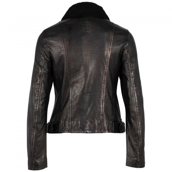 Geaca de Piele Dama 2.0 by Mauritius Neagra G2WKavita