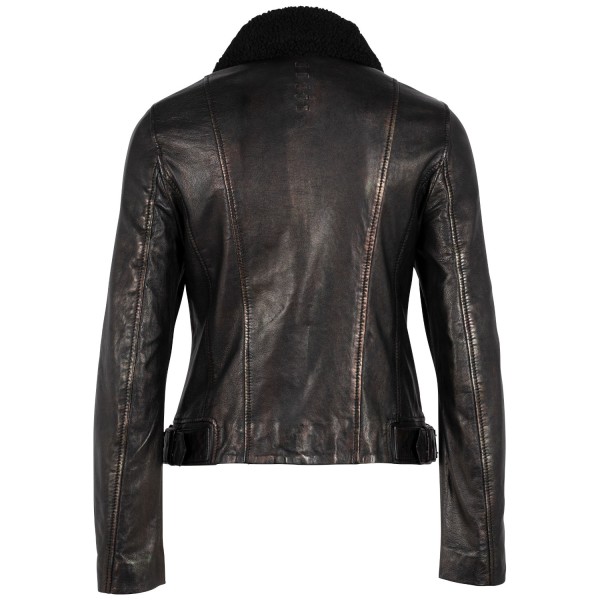 Geaca de Piele Dama 2.0 by Mauritius Neagra G2WKavita