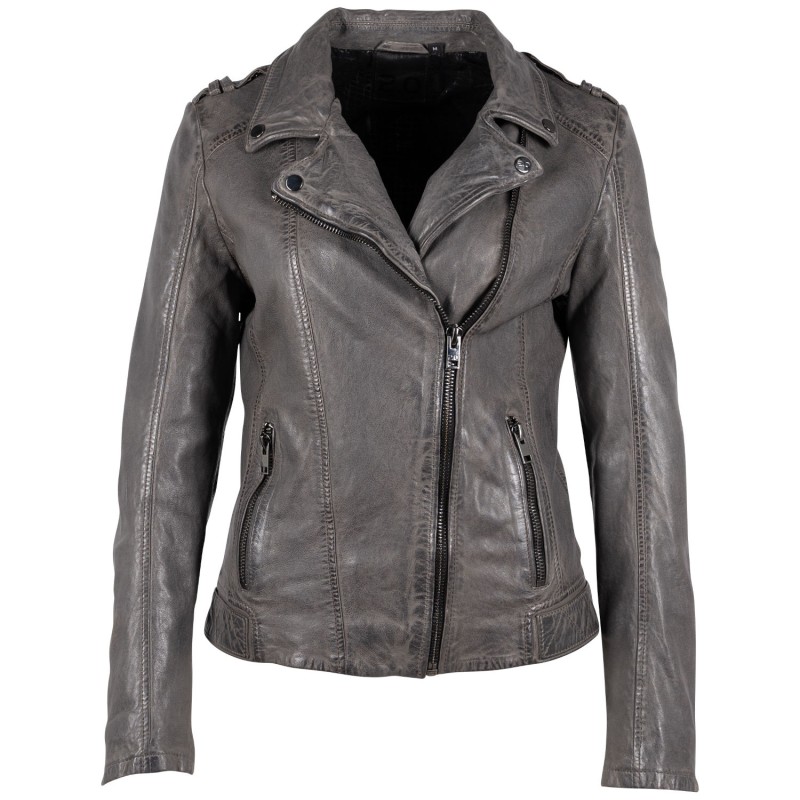 Geaca de Piele Dama 2.0 by Mauritius Gri G2WKyra – Black Friday