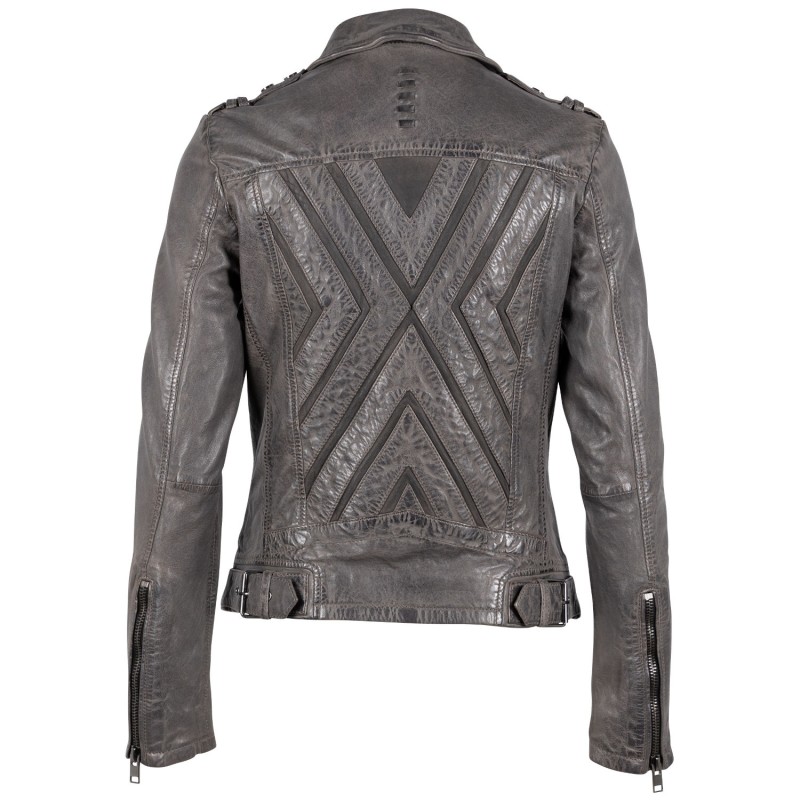 Geaca de Piele Dama 2.0 by Mauritius Gri G2WKyra – Black Friday