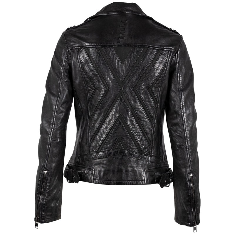 Geaca de Piele Dama 2.0 by Mauritius Neagra G2WKyra – Geci de Piele