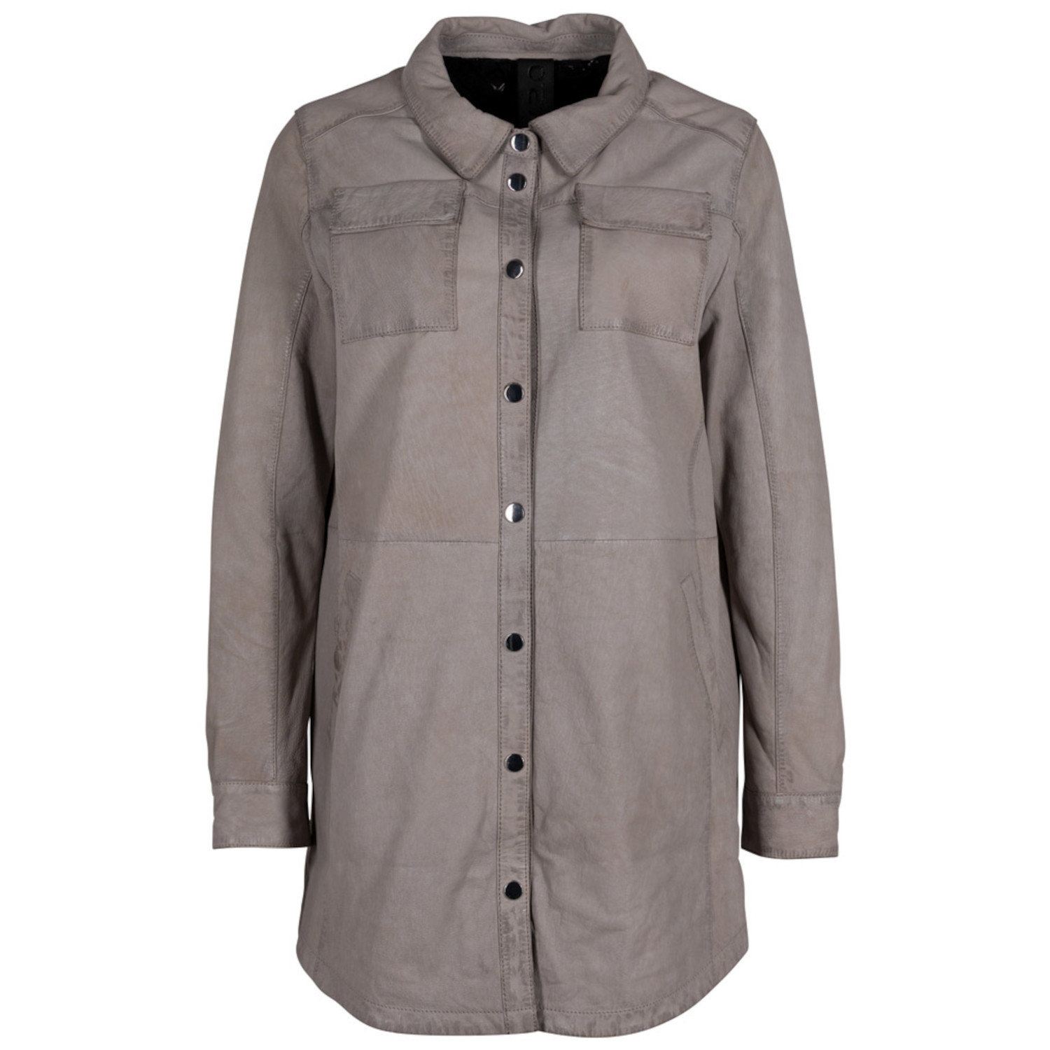 Camasa Lungă de Piele Dama 2.0 by Mauritius Gri Deschis G2WMahi – Camasi din Piele