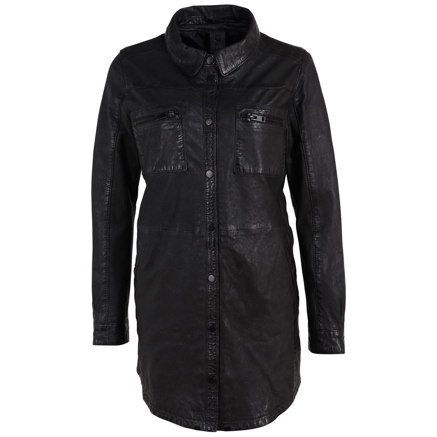 Camasa Lungă de Piele Dama 2.0 by Mauritius Neagra G2WMalia – Camasi din Piele