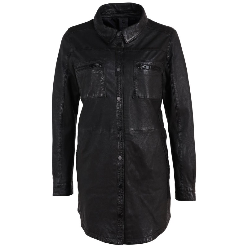Camasa Lungă de Piele Dama 2.0 by Mauritius Neagra G2WMalia – Camasi din Piele