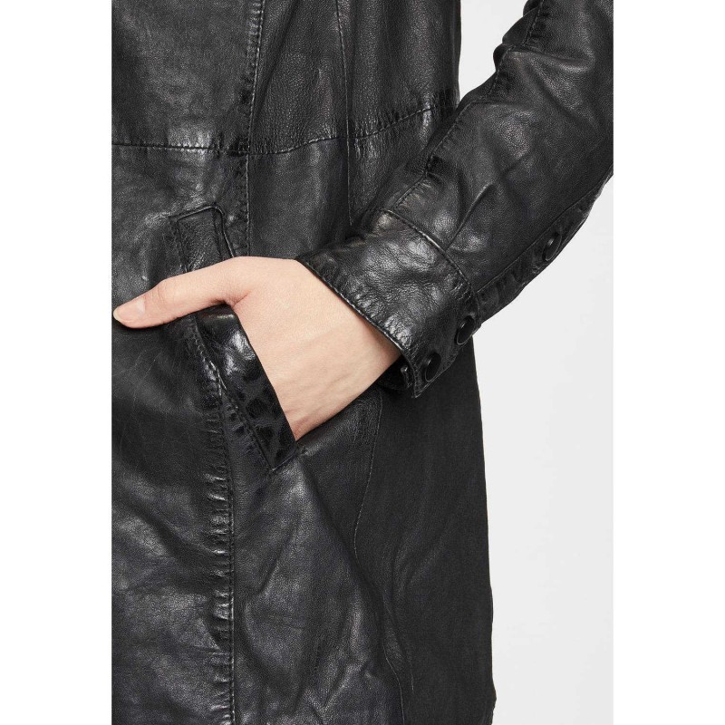 Camasa Lungă de Piele Dama 2.0 by Mauritius Neagra G2WMalia – Camasi din Piele