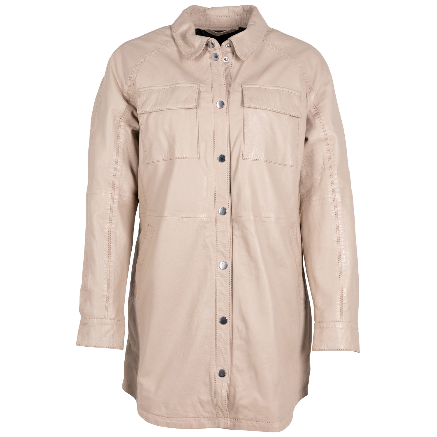 Camasa Lungă de Piele Dama 2.0 by Mauritius Alb Ivoriu G2WMarcy – Camasi din Piele