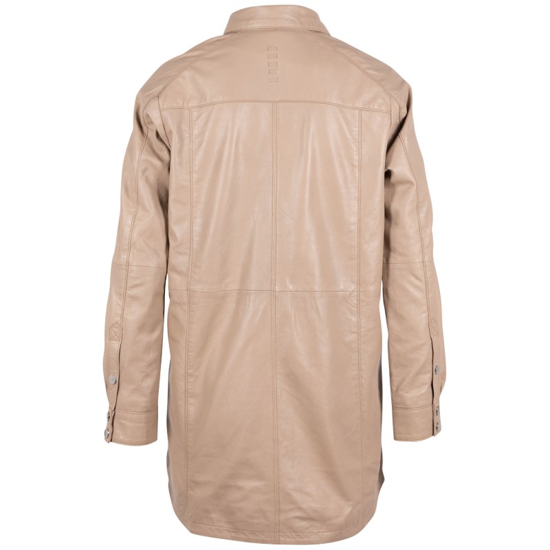 Camasa Lungă de Piele Dama 2.0 by Mauritius Bej Deschis G2WMarcy – Camasi din Piele