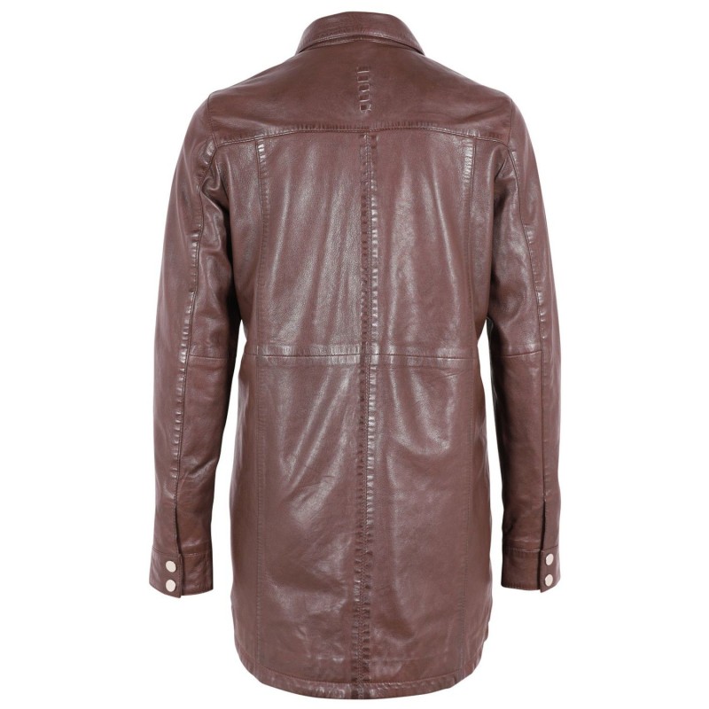 Camasa Lungă de Piele Dama 2.0 by Mauritius Maro Inchis G2WMiha – Camasi din Piele