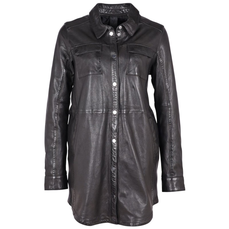 Camasa Lungă de Piele Dama 2.0 by Mauritius Neagra G2WMiha – Camasi din Piele
