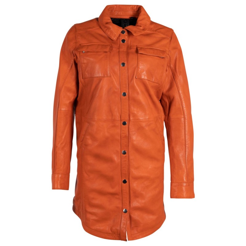Camasa Lungă de Piele Dama 2.0 by Mauritius Portocaliu Rosiatic G2WMiha – Camasi din Piele Camasa Lungă de Piele Dama 2.0 by Mauritius Portocaliu Rosiatic G2WMiha – Camasi din Piele
