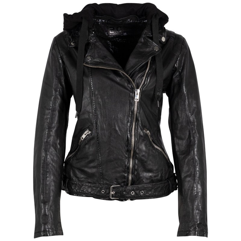 Geaca de Piele Dama 2.0 by Mauritius Neagra G2WTaby – Geci de Piele