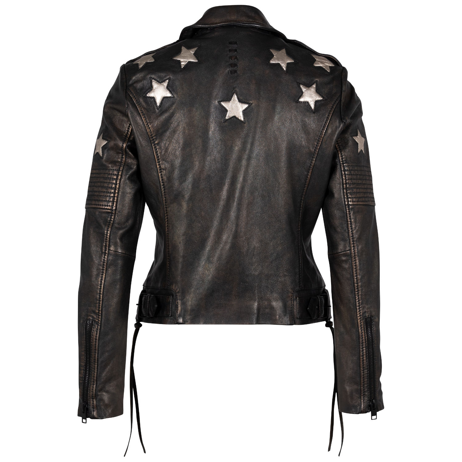 Geaca de Piele Dama 2.0 by Mauritius Negru/Auriu G2WWona – Geci de Piele