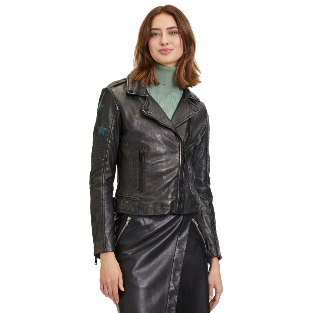 Geaca de Piele Dama 2.0 by Mauritius Negru/Verde Inchis G2WWona Geaca de Piele Dama 2.0 by Mauritius Negru/Verde Inchis G2WWona - readytowear.ro