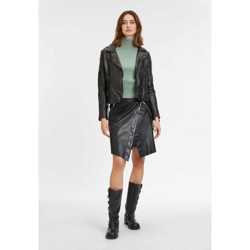 Geaca de Piele Dama 2.0 by Mauritius Negru/Verde Inchis G2WWona Geaca de Piele Dama 2.0 by Mauritius Negru/Verde Inchis G2WWona - readytowear.ro