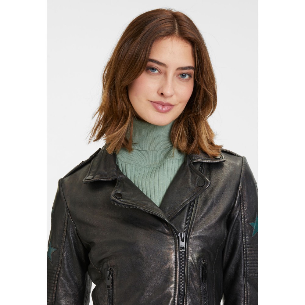 Geaca de Piele Dama 2.0 by Mauritius Negru/Verde Inchis G2WWona Geaca de Piele Dama 2.0 by Mauritius Negru/Verde Inchis G2WWona - readytowear.ro