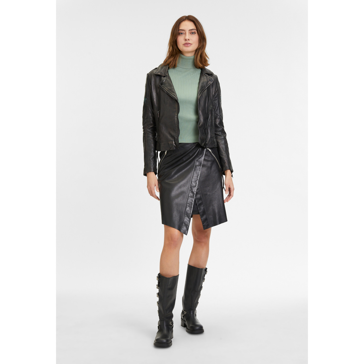 Geaca de Piele Dama 2.0 by Mauritius Negru/Verde Inchis G2WWona – Geci de Piele Geaca de Piele Dama 2.0 by Mauritius Negru/Verde Inchis G2WWona – Geci de Piele