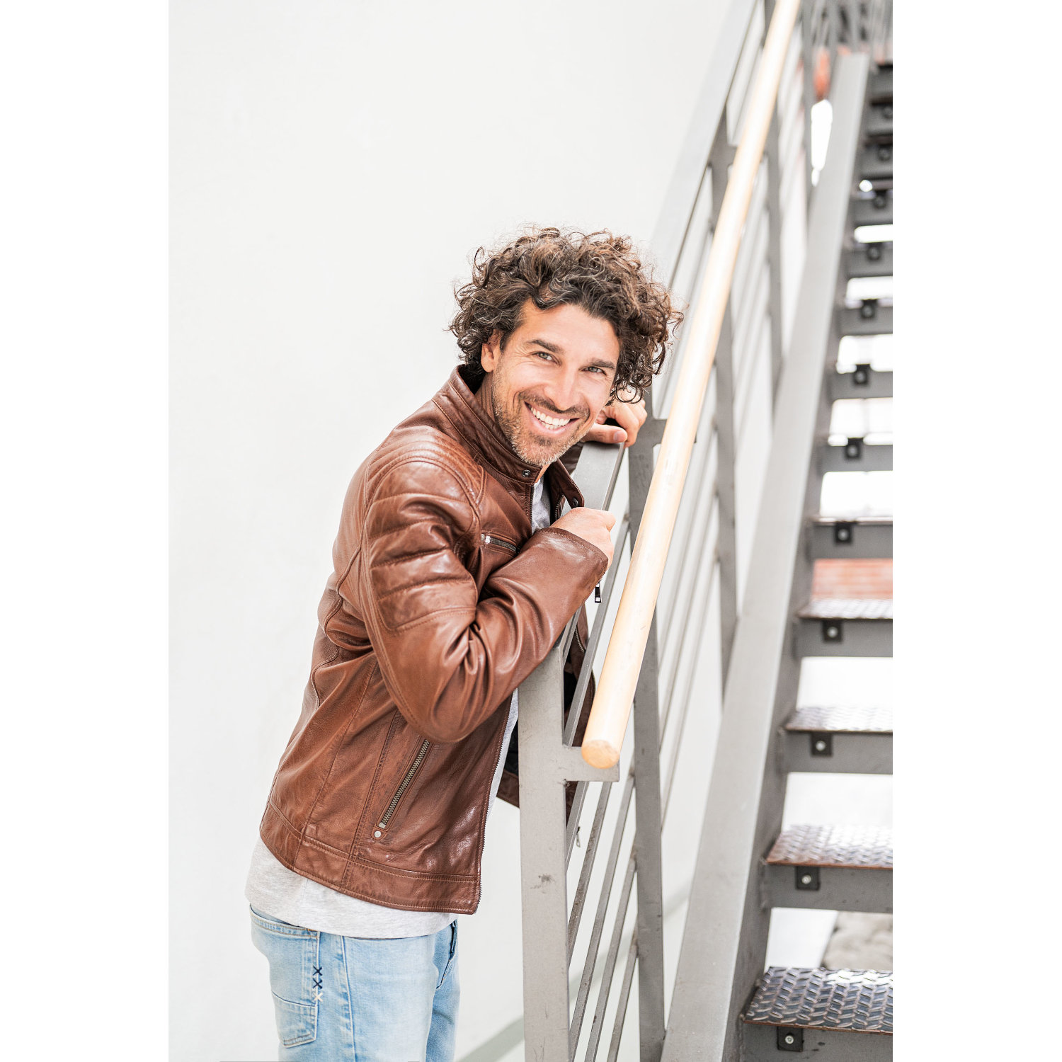 Geaca de Piele Barbati Mauritius Coniac GBDerry – Black Friday