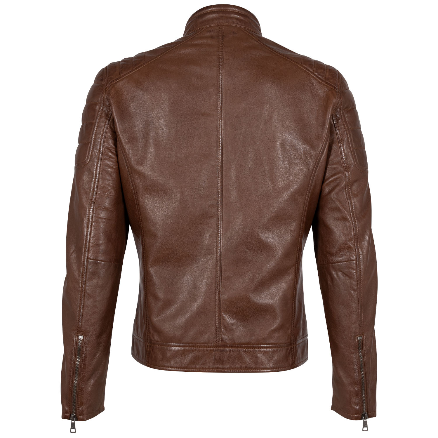 Mauritius GBDerry – Geacă de piele bărbați coniac Regular Fit Geacă de piele bărbați Mauritius GBDerry coniac din piele naturală model biker Regular Fit