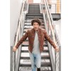 Mauritius GBDerry – Geacă de piele bărbați coniac Regular Fit Geacă de piele bărbați Mauritius GBDerry coniac din piele naturală model biker Regular Fit