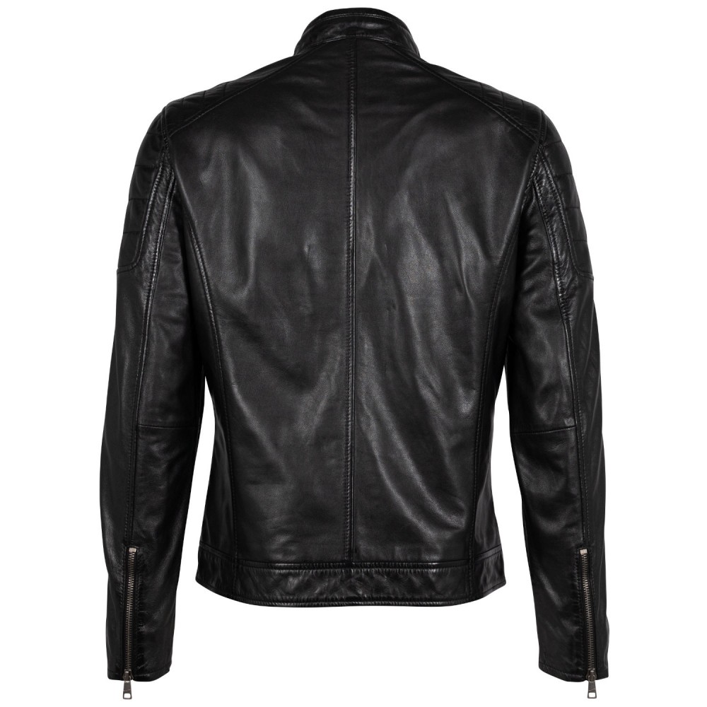 Geaca de Piele Barbati Mauritius Neagra GBDerry