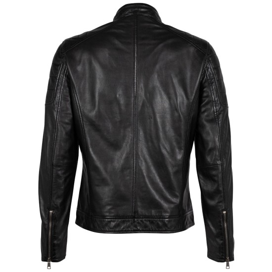 Geaca de Piele Barbati Mauritius Neagra GBDerry